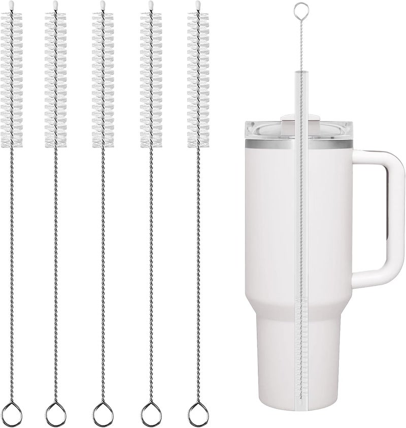 KEUYE Stanley Straw Cleaner Brush, Reusable Extra Long for 40/30/20 oz Stanley Mug, 10mm Wide Drinking Straws Cleaning Brush for Sippy Cup, Water Bottle and Tubes (5Pcs) - Image 1